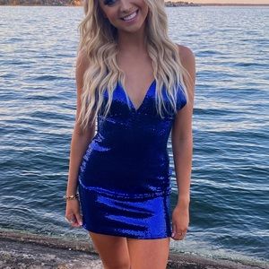 ROYAL BLUE SPARKLE DRESS (worn once)